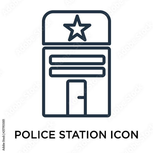 Fotografía Police station icon vector isolated on white background, Police station sign , t