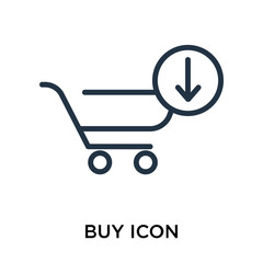 buy icon isolated on white background. Simple and editable buy icons. Modern icon vector illustration.