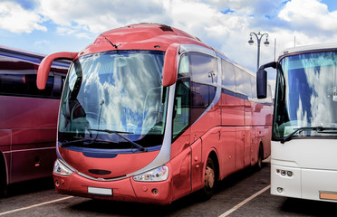 tourist buses on parking