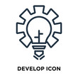 develop icon isolated on white background. Modern and editable develop icon. Simple icons vector illustration.