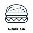 burger icon isolated on white background. Modern and editable burger icon. Simple icons vector illustration.