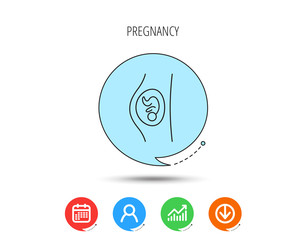 Wall Mural - Pregnancy icon. Medical genecology sign.