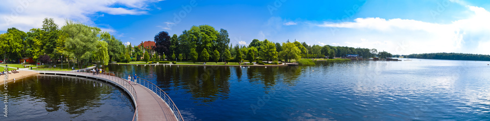 Panorama of the Lake in Szczecinek - Landscape in Poland - obrazy, fototapety, plakaty 
