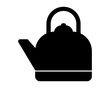 © vector_factory - black kettle silhouette kitchen equipment household tableware cookware dishware image vector icon logo