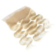 Body wavy bleached blonde human hair weaves extensions lace frontal