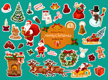 Christmas And New Year Winter Holiday Sticker