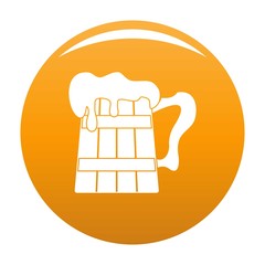 Wall Mural - Big beer mug icon. Simple illustration of big beer mug vector icon for any design orange