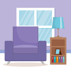 Wall Mural - living room scene icons