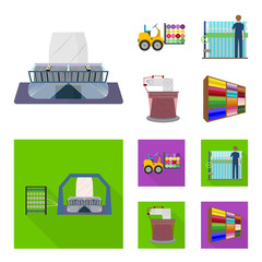 Wall Mural - Equipment, machine, forklift and other web icon in cartoon,flat style.Textiles, industry, tissue, icons in set collection.