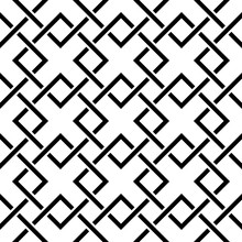 Simple Interlocking Squares Geometric Pattern (seamless). Simple Net Pattern. Black On White