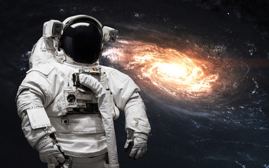 Wall Mural - astronaut at spacewalk, eva, awesome science fiction wallpaper. elements of this image furnished by 