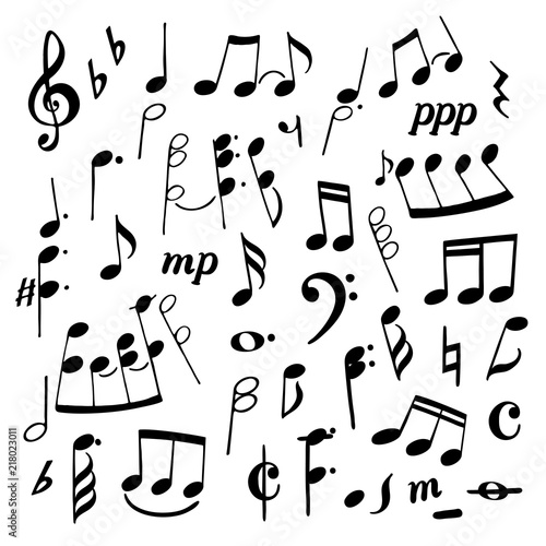 images How To Draw Cartoon Music Notes https stock adobe com images set of music notes hand drawn cartoon vector illustration black silhouette isolated on white background 218023011 start checkout 1 content id 218023011