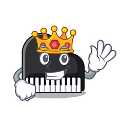 Wall Mural - King piano mascot cartoon style