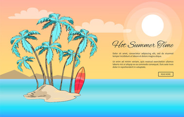 Wall Mural - Forever Summer Poster Depicting Small Island