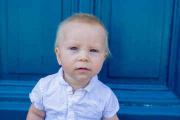 Poster - Cute baby boy, child, beautiful people, traveling and sightseeing in Brugge