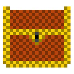 Poster - Pixelated wooden chest icon