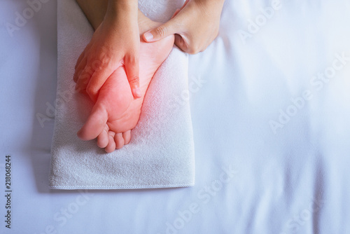 Mature Woman Massaging His Painful Foots On Bedroom Foot Soles Massage Buy This Stock Photo And Explore Similar Images At Adobe Stock Adobe Stock