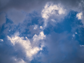 Poster - Cloudscape with interesting light patterns.