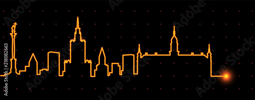 Warsaw Light Streak Skyline