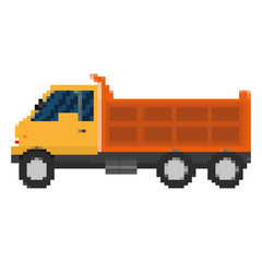 Canvas Print - pixelated truck cargo industry transport