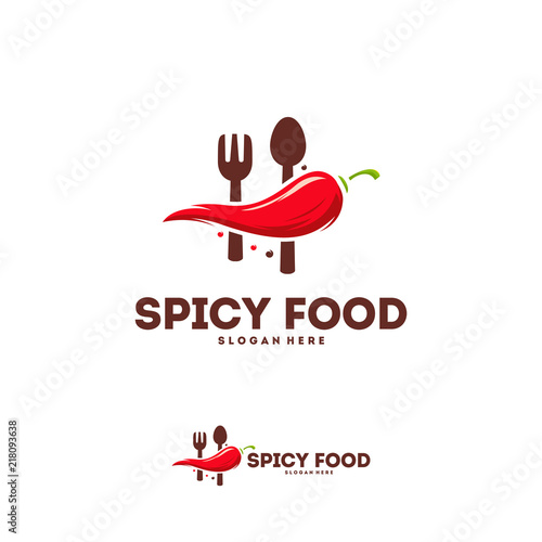 Spicy Food Logo Designs Concept Vector Chile Logo Symbol Buy