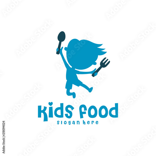 Kids Food Logo Designs Concept Vector Children Nutrition Logo