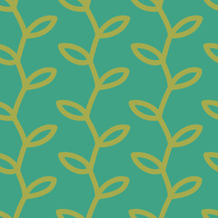 Wall Mural - Seamless pattern with leafs and berries