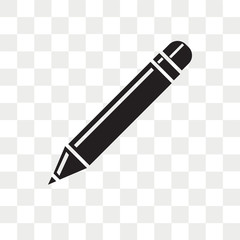 Pencil vector icon isolated on transparent background, Pencil logo design