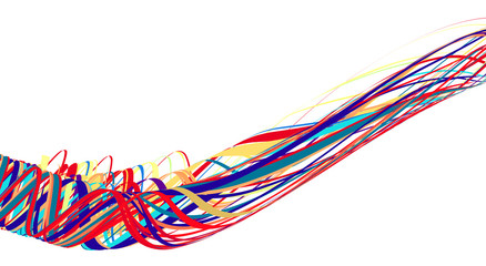 Leinwandbilder - Colorful wave on a white. Vector graphic pattern