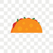Taco vector icon isolated on transparent background, Taco logo design