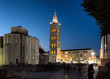 Zadar, Croatia at sunset with the ancient church of St Donat and antique Roman square
