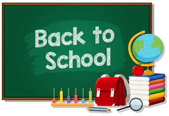 Wall Mural - back to school template