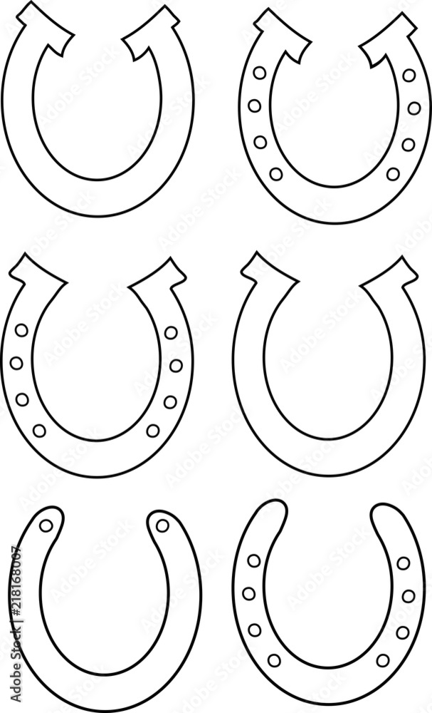 Horseshoes Outline Stock Vector | Adobe Stock