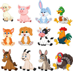 Wall Mural - farm animal collection set