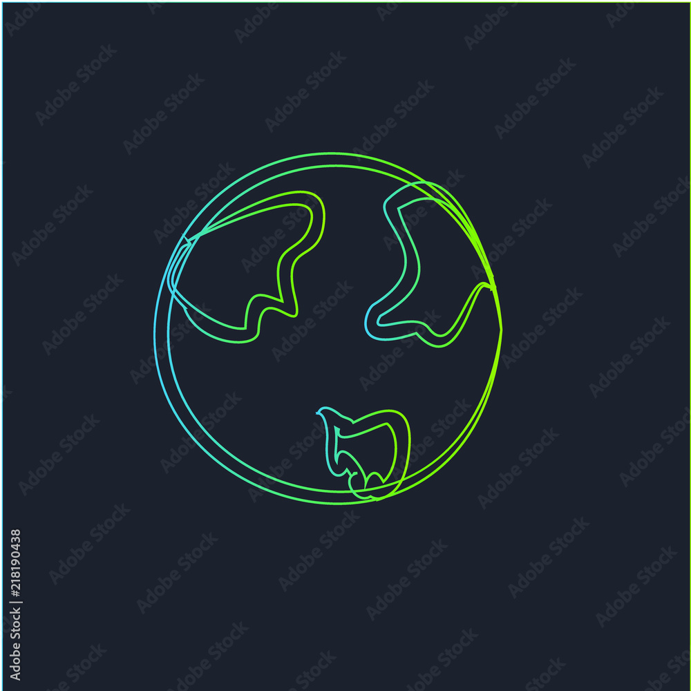 Planet earth icon. Planet earth sign. Planet earth symbol. line art ...