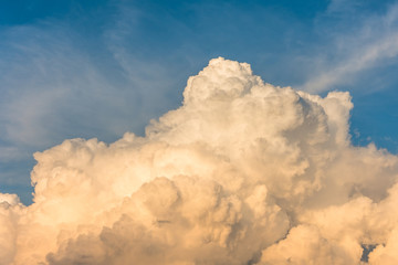 Wall Mural - Cumulus clouds at sunset with gradient sky.