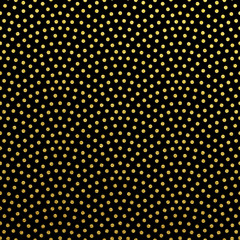 Aufkleber - Abstract seamless glittering gold scales pattern background. Vector retro design with golden glittery lineardots or confetti arch on black
