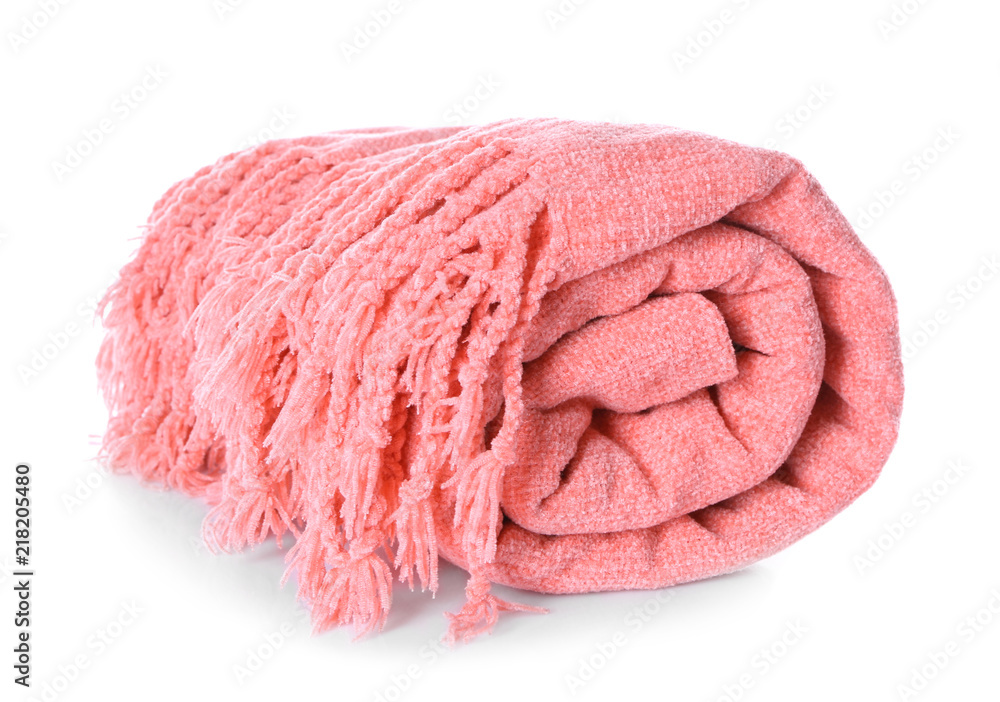 Warm plaid on white background