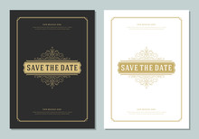 Wedding Save The Date Invitation Card Vector Illustration.