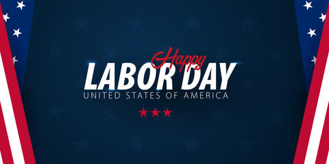 labor day sale promotion, advertising, poster, banner, template with american flag. american labor d