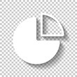 © fokas.pokas - Business pie chart icon. White icon with shadow on transparent b