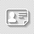 © fokas.pokas - Identification card icon. ID profile. White icon with shadow on