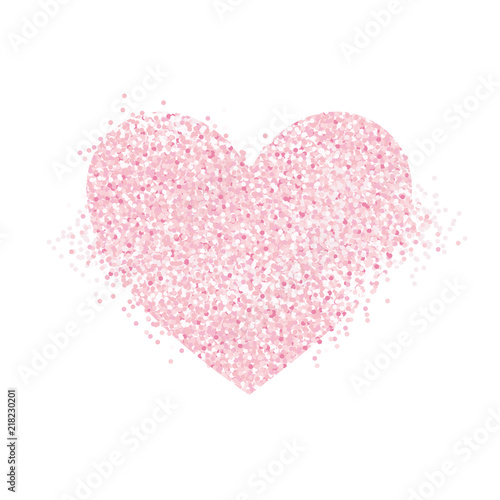 Cute Heart Made Of Pink Confetti Abstract Vector Heart
