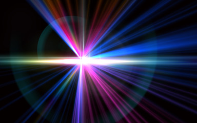 Wall Mural - light flare special effect.spike spectrum ball flare.beautiful lens flare