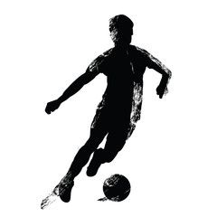 Vector soccer player silhouette.