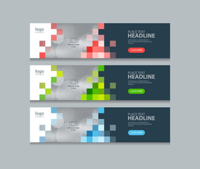 Sticker - abstract horizontal  web banner design template backgrounds
