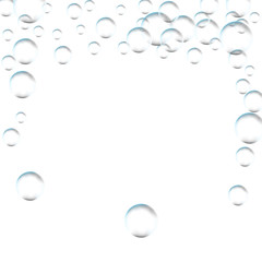 Frame for processing of transparent bubbles. Background of air bubbles