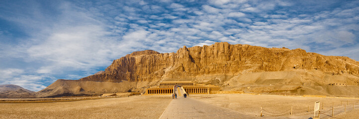 temple of queen hatshepsut, view of the temple in the rock in egypt