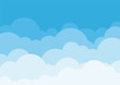 Cloud cartoon on blue sky landscape background vector illustration.