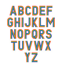 Aufkleber - Vector rainbow alphabet. Colorful letters for your design.